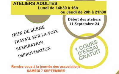 ATELIERS THEATRE pour la rentrée