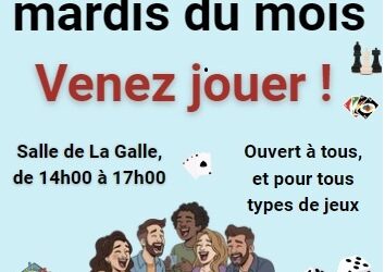 APRES-MIDI JEUX DE SOCIETE – Les 1ers mardis du mois. Organisé par le CCAS